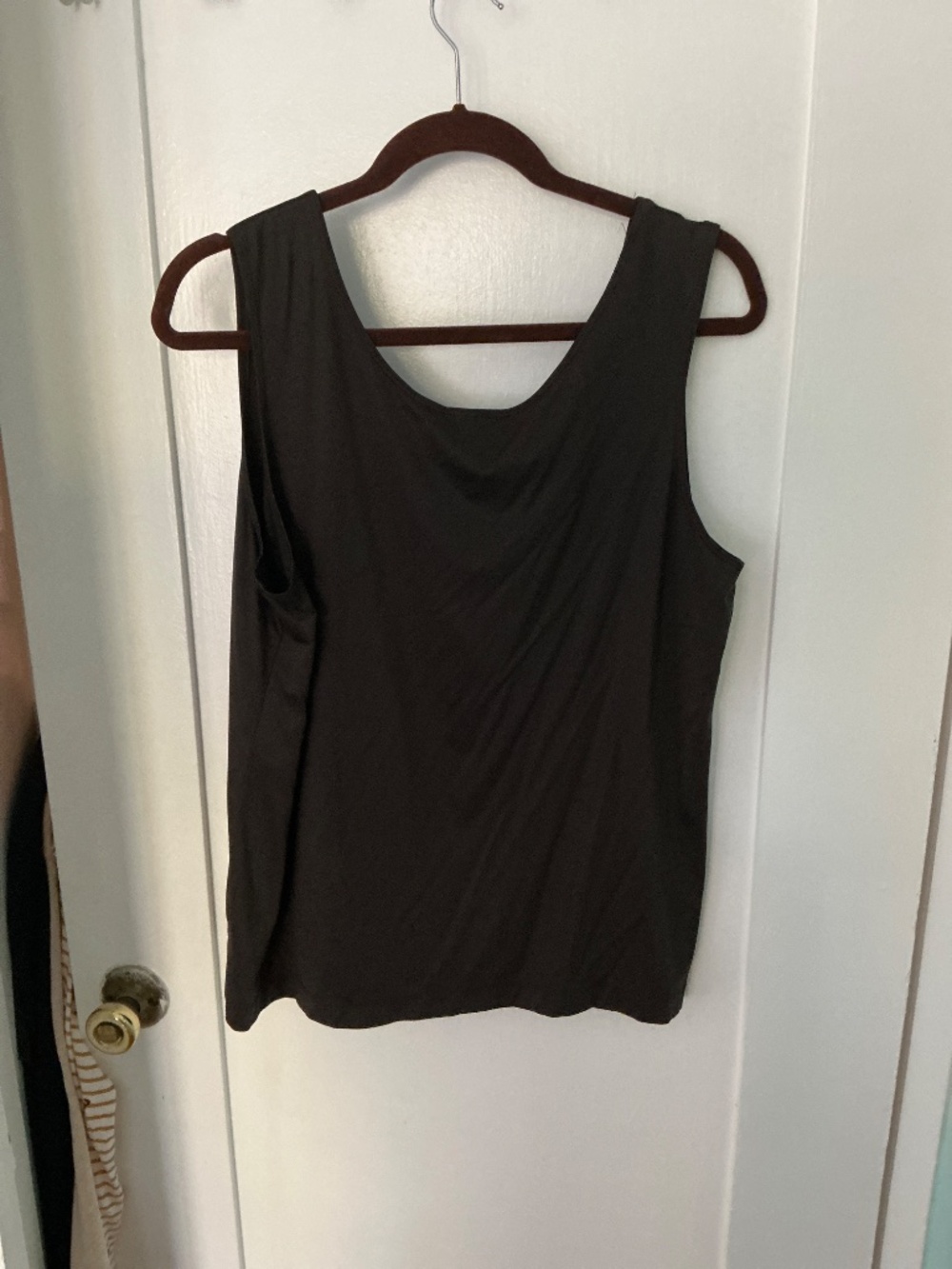 Chico’s Chocolate Brown Sleeveless Tank Top |  Stretch Layering Basic, Size 3 - Picture 3 of 3